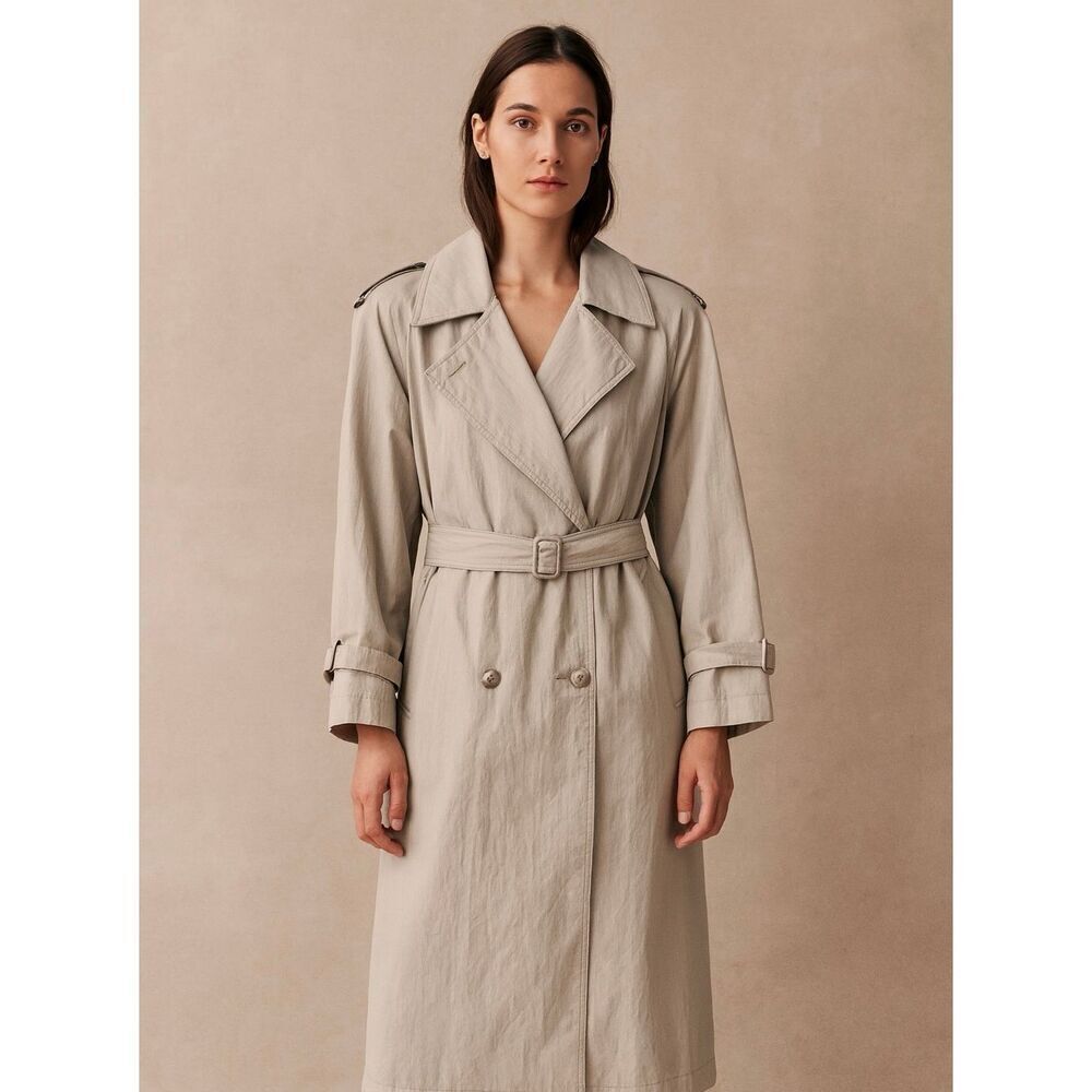 Vintage London Fog khaki Thinsulate 3M Double Breasted Long Trench Coat